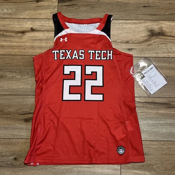 Women’s Under Armour UA Texas Tech Basketball Jersey Tank Top SZ SMALL Red 22 - Picture 1 of 9